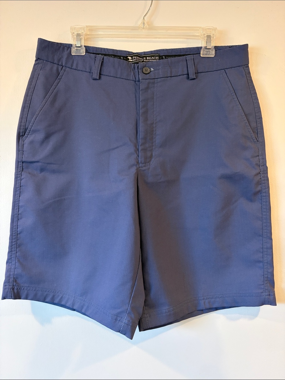 Pebble Beach Blue Flat-Front Men's Shorts